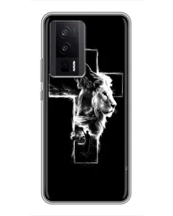Чехол для Xiaomi POCO F5 Pro с картинкой «Сияющий крест Jesus»