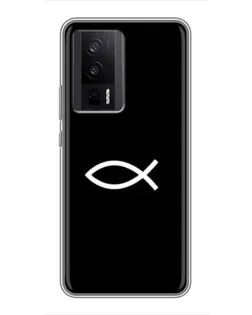 Чехол для Xiaomi POCO F5 Pro с картинкой «Символ рыбы Jesus»