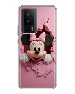 Чехол для Xiaomi POCO F5 Pro с картинкой «Минни сквозь стену»