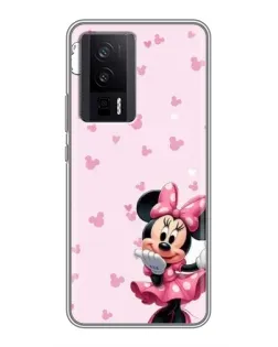 Чехол для Xiaomi POCO F5 Pro с картинкой «Минни Маус и сердечки»