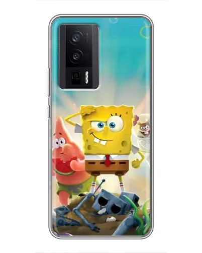 Чехол для Xiaomi POCO F5 Pro с картинкой «Спанч Боб победитель»