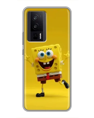 Чехол для Xiaomi POCO F5 Pro с картинкой «Позитивный Губка Боб»