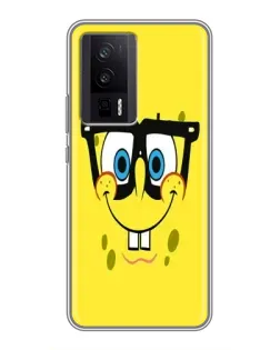 Чехол для Xiaomi POCO F5 Pro с картинкой «Минималистичный Спанч Боб»