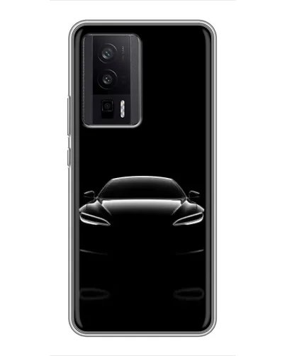 Чехол для Xiaomi POCO F5 Pro с картинкой «Силуэт Tesla Night»