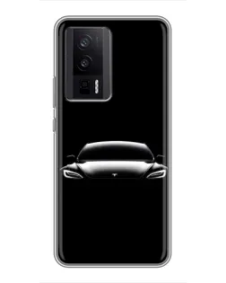 Чехол для Xiaomi POCO F5 Pro с картинкой «Фары Tesla Night»
