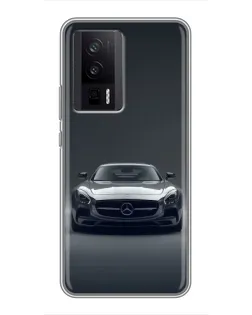 Чехол для Xiaomi POCO F5 Pro с картинкой «Mercedes на черном»