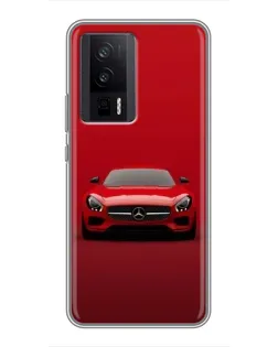 Чехол для Xiaomi POCO F5 Pro с картинкой «Красный Mercedes AMG»