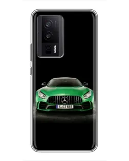 Чехол для Xiaomi POCO F5 Pro с картинкой «Mercedes — неоновый лого»