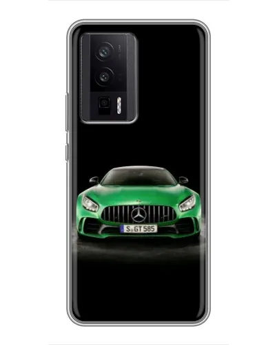 Чехол для Xiaomi POCO F5 Pro с картинкой «Mercedes — неоновый лого»