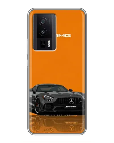 Чехол для Xiaomi POCO F5 Pro с картинкой «Оранжевый Mercedes AMG»