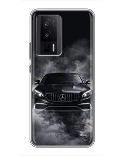 Чехол для Xiaomi POCO F5 Pro с картинкой «Mercedes в дыму»