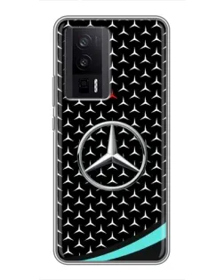 Чехол для Xiaomi POCO F5 Pro с картинкой «Mercedes — бирюзовый акцент»