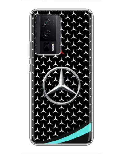 Чехол для Xiaomi POCO F5 Pro с картинкой «Mercedes — бирюзовый акцент»
