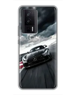 Чехол для Xiaomi POCO F5 Pro с картинкой «Гоночный Mercedes AMG»