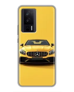 Чехол для Xiaomi POCO F5 Pro с картинкой «Желтый Mercedes GT»