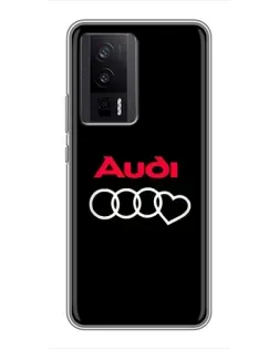 Чехол для Xiaomi POCO F5 Pro с картинкой «Логотип Audi Heart»