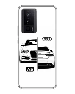 Чехол для Xiaomi POCO F5 Pro с картинкой «Audi — контрастный дизайн» Чехол для Xiaomi POCO F5 Pro с картинкой «Audi — контрастный дизайн»