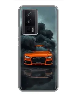 Чехол для Xiaomi POCO F5 Pro с картинкой «Audi в облаках дыма» Чехол для Xiaomi POCO F5 Pro с картинкой «Audi в облаках дыма»