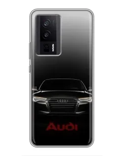 Чехол для Xiaomi POCO F5 Pro с картинкой «Audi — градиентный контур» Чехол для Xiaomi POCO F5 Pro с картинкой «Audi — градиентный контур»