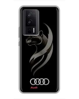 Чехол для Xiaomi POCO F5 Pro с картинкой «Графика — пантера и Audi» Чехол для Xiaomi POCO F5 Pro с картинкой «Графика — пантера и Audi»