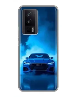 Чехол для Xiaomi POCO F5 Pro с картинкой «Audi — голубая энергия» Чехол для Xiaomi POCO F5 Pro с картинкой «Audi — голубая энергия»