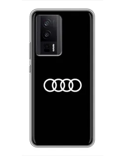 Чехол для Xiaomi POCO F5 Pro с картинкой «Audi White Logo» Чехол для Xiaomi POCO F5 Pro с картинкой «Audi White Logo»