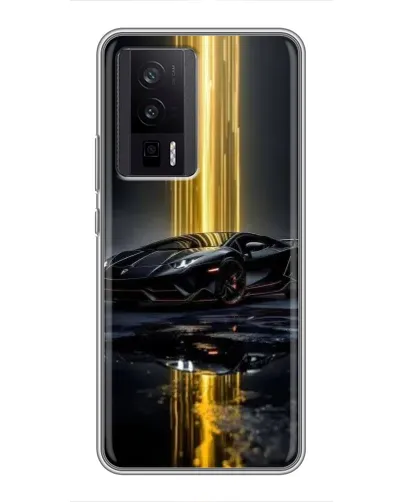 Чехол для Xiaomi POCO F5 Pro с картинкой «Ночной Lamborghini драйв»
