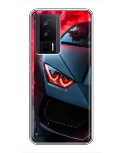 Чехол для Xiaomi POCO F5 Pro с картинкой «Lamborghini красное сияние»