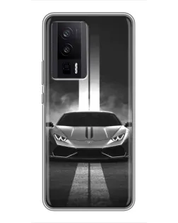 Чехол для Xiaomi POCO F5 Pro с картинкой «Lamborghini симметрия дорог» Чехол для Xiaomi POCO F5 Pro с картинкой «Lamborghini симметрия дорог»