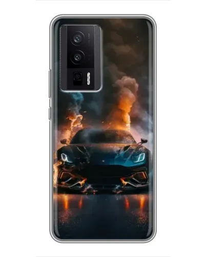 Чехол для Xiaomi POCO F5 Pro с картинкой «Lamborghini дымная эстетика»