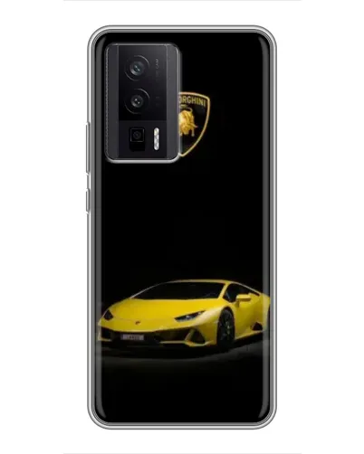 Чехол для Xiaomi POCO F5 Pro с картинкой «Lamborghini желтый акцент»