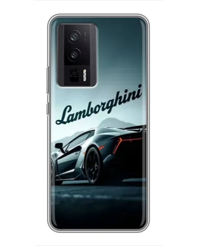 Чехол для Xiaomi POCO F5 Pro с картинкой «Классическая надпись Lamborghini»
