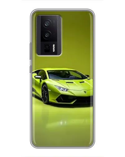 Чехол для Xiaomi POCO F5 Pro с картинкой «Салатовый Lamborghini Huracan»