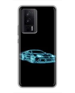 Чехол для Xiaomi POCO F5 Pro с картинкой «Неоновый контур Lamborghini» Чехол для Xiaomi POCO F5 Pro с картинкой «Неоновый контур Lamborghini»