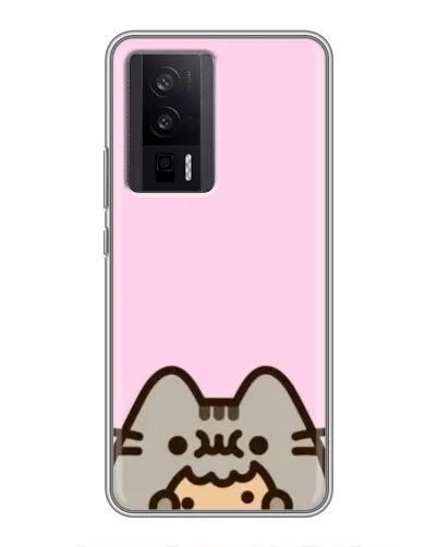 Чехол для Xiaomi POCO F5 Pro с картинкой «Pusheen и печенье» Чехол для Xiaomi POCO F5 Pro с картинкой «Pusheen и печенье»