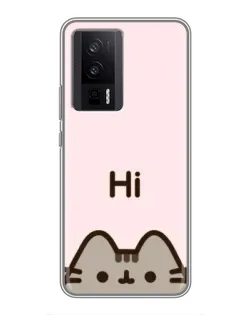 Чехол для Xiaomi POCO F5 Pro с картинкой «Пушин говорит Hi» Чехол для Xiaomi POCO F5 Pro с картинкой «Пушин говорит Hi»