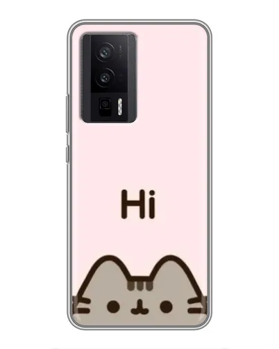 Чехол для Xiaomi POCO F5 Pro с картинкой «Пушин говорит Hi» Чехол для Xiaomi POCO F5 Pro с картинкой «Пушин говорит Hi»