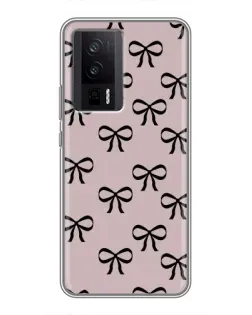 Чехол для Xiaomi POCO F5 Pro с картинкой «Черные бантики»
