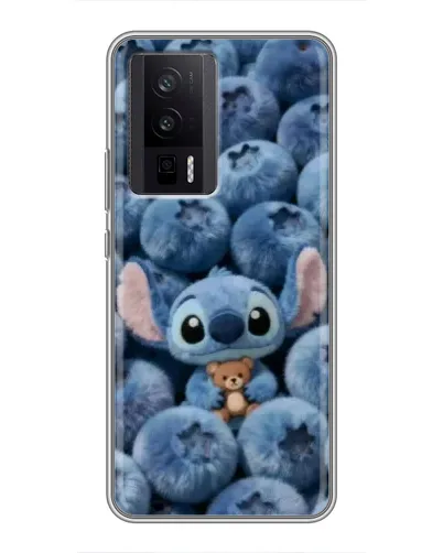 Чехол для Xiaomi POCO F5 Pro с картинкой «Стич и голубика»