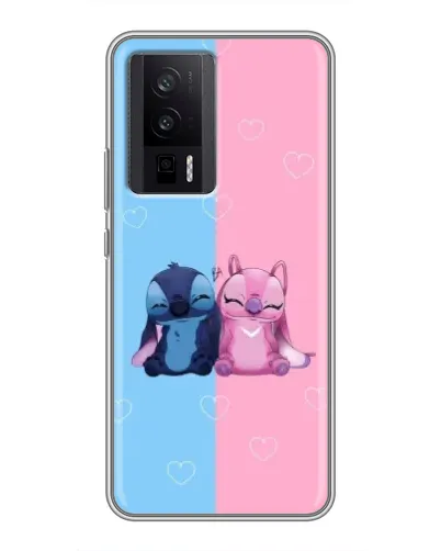 Чехол для Xiaomi POCO F5 Pro с картинкой «Stitch и Angel Love»