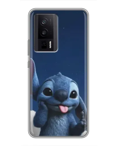 Чехол для Xiaomi POCO F5 Pro с картинкой «Стич в облаках»