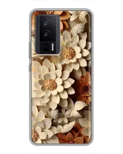Чехол для Xiaomi POCO F5 Pro с картинкой «Бежевый флористический декор» Чехол для Xiaomi POCO F5 Pro с картинкой «Бежевый флористический декор»