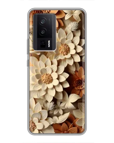 Чехол для Xiaomi POCO F5 Pro с картинкой «Бежевый флористический декор» Чехол для Xiaomi POCO F5 Pro с картинкой «Бежевый флористический декор»