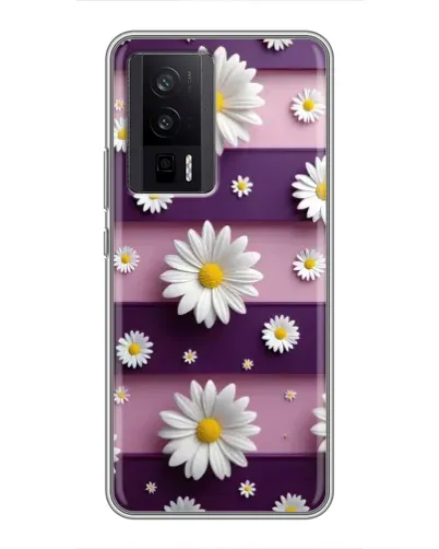Чехол для Xiaomi POCO F5 Pro с картинкой «Ромашки на фиолетовом» Чехол для Xiaomi POCO F5 Pro с картинкой «Ромашки на фиолетовом»