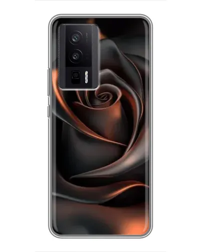 Чехол для Xiaomi POCO F5 Pro с картинкой «Шелковая черная роза» Чехол для Xiaomi POCO F5 Pro с картинкой «Шелковая черная роза»