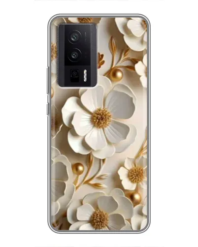Чехол для Xiaomi POCO F5 Pro с картинкой «Белие бумажние цвети» Чехол для Xiaomi POCO F5 Pro с картинкой «Белие бумажние цвети»