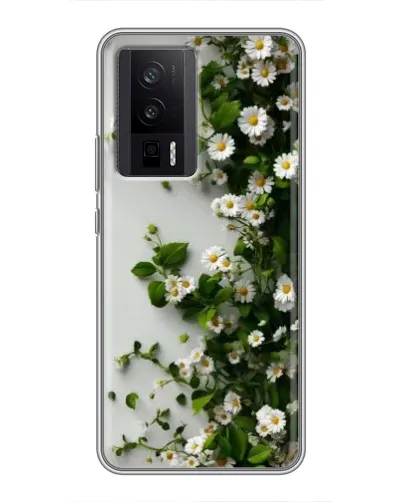 Чехол для Xiaomi POCO F5 Pro с картинкой «Ветка мелких белых цветов» Чехол для Xiaomi POCO F5 Pro с картинкой «Ветка мелких белых цветов»