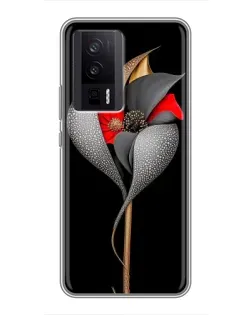 Чехол для Xiaomi POCO F5 Pro с картинкой «Серебряный фантазийный цветок» Чехол для Xiaomi POCO F5 Pro с картинкой «Серебряный фантазийный цветок»
