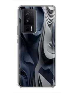 Чехол для Xiaomi POCO F5 Pro с картинкой «Объемные синие складки» Чехол для Xiaomi POCO F5 Pro с картинкой «Объемные синие складки»