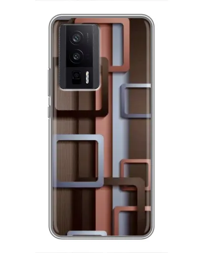 Чехол для Xiaomi POCO F5 Pro с картинкой «Коричневые объемные квадраты» Чехол для Xiaomi POCO F5 Pro с картинкой «Коричневые объемные квадраты»
